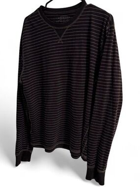 Vintage!! Arizona Jean Company Black and Light Gray Striped Long Sleeve Shirt